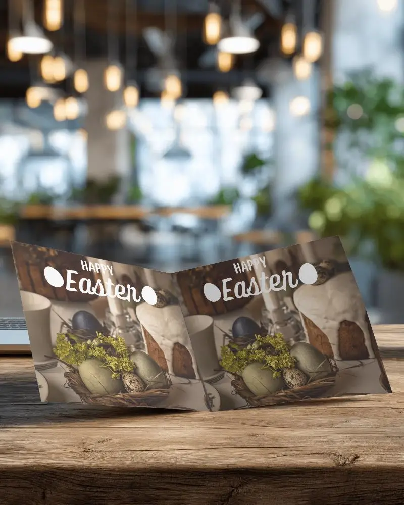 Clean Modern Brochure Mockup On Wooden Table For Professional Presentation And Marketing