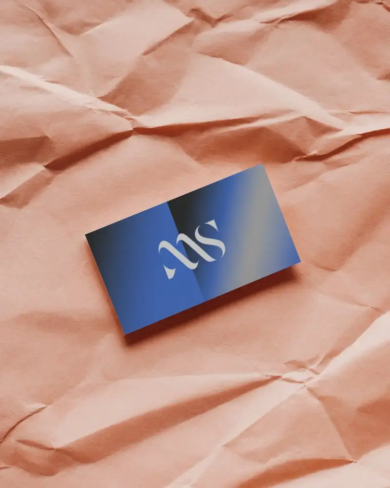 Simple Rectangular Business Card Layout On Crumpled Paper Background For Display Use