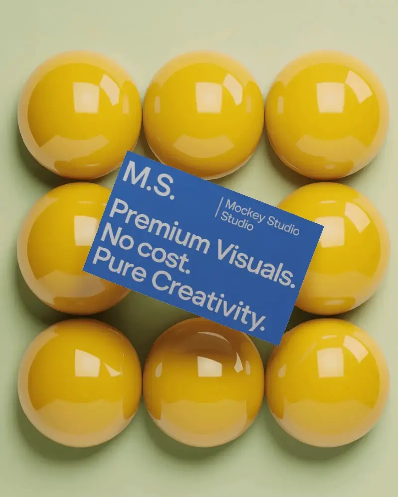 minimalistic-business-card-mockup-centered-on-shiny-round-elements-for-creative-showcase