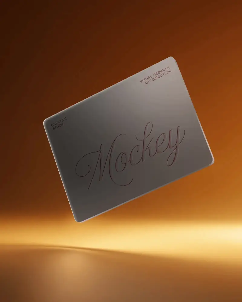 Modern Floating Business Card Mockup For Professional Branding Showcase And Marketing