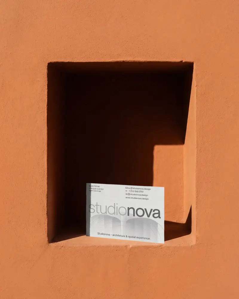 Blank Minimalist Business Card Mockup In Architectural Window Niche For Professional Branding
