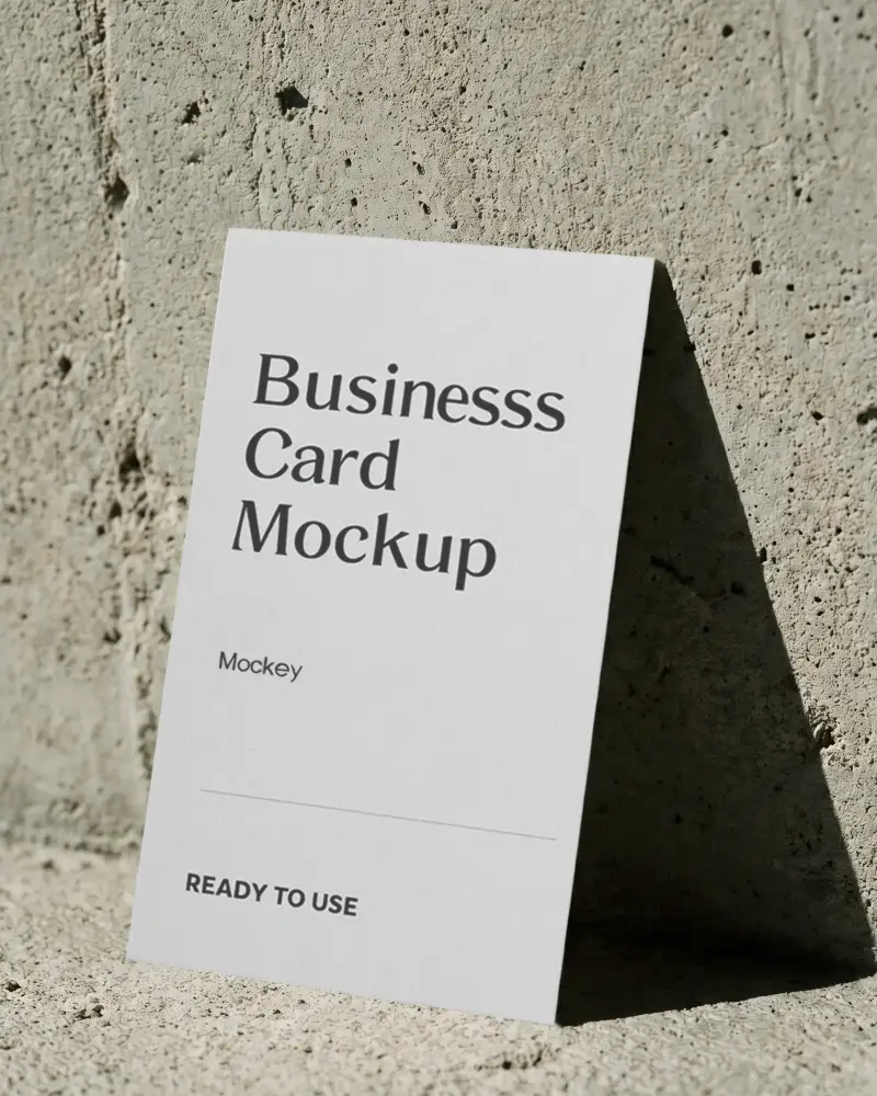 Minimalistic Business Card Mockup On Textured Background For Professional Brand Presentation