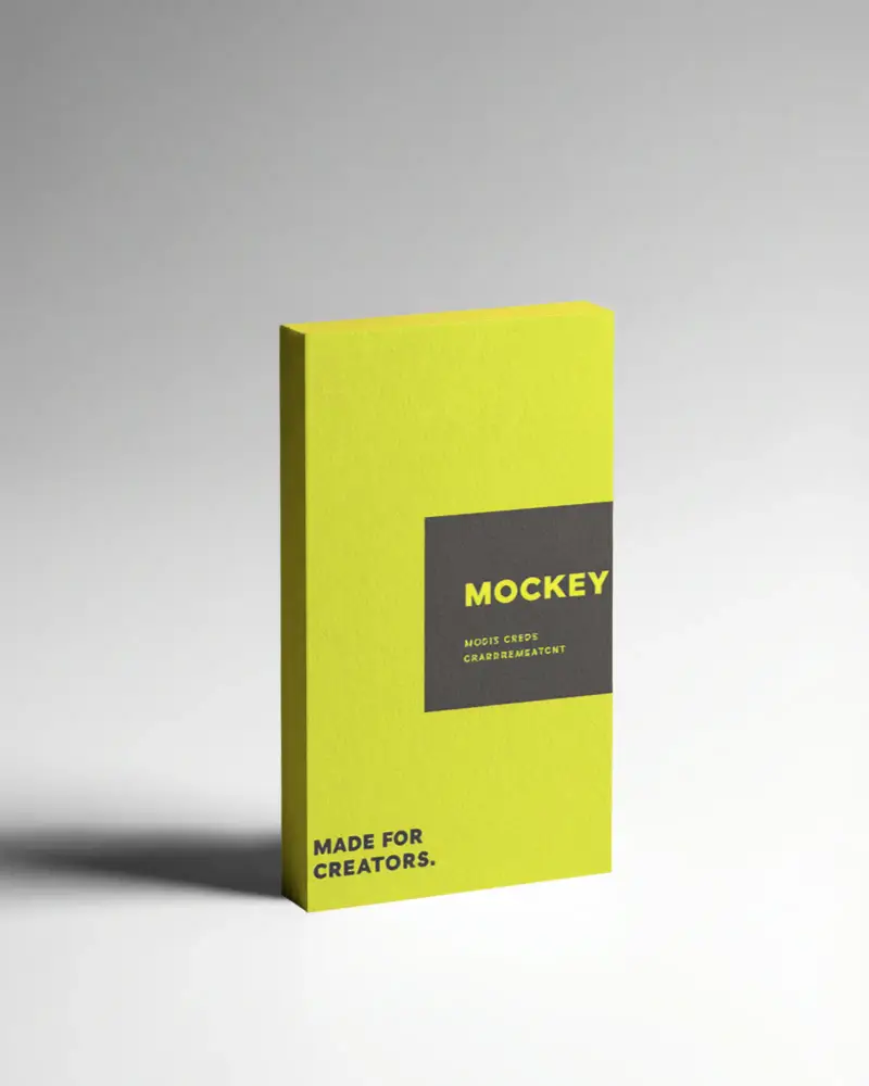 Sleek Vertical Paper Texture Business Card Mockup With Shadow Background Perfect