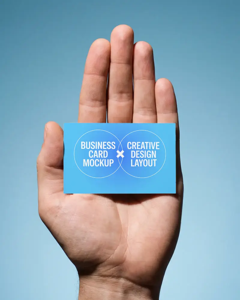 High Resolution Business Card Mockup Held In Realistic Human Hand View