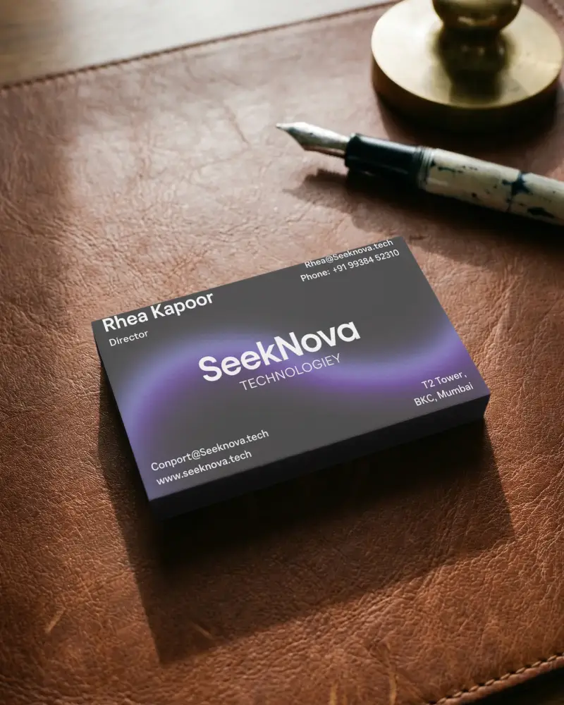 Blank Business Card Mockup On Textured Surface With Vintage Pen And Retro Tools