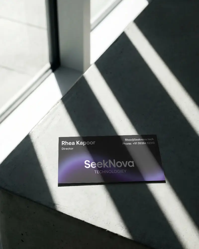Minimalistic Business Card Mockup With Sharp Shadows For Modern Branding Display