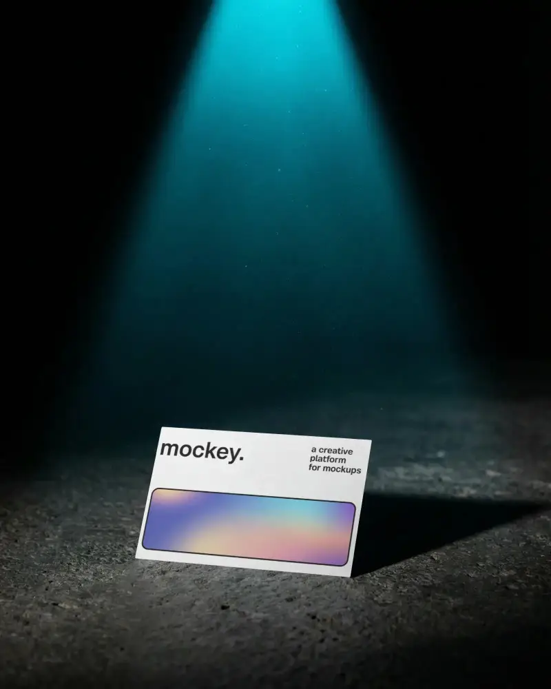 Spotlight On Minimalist Business Card Mockup For Professional Brand Showcase