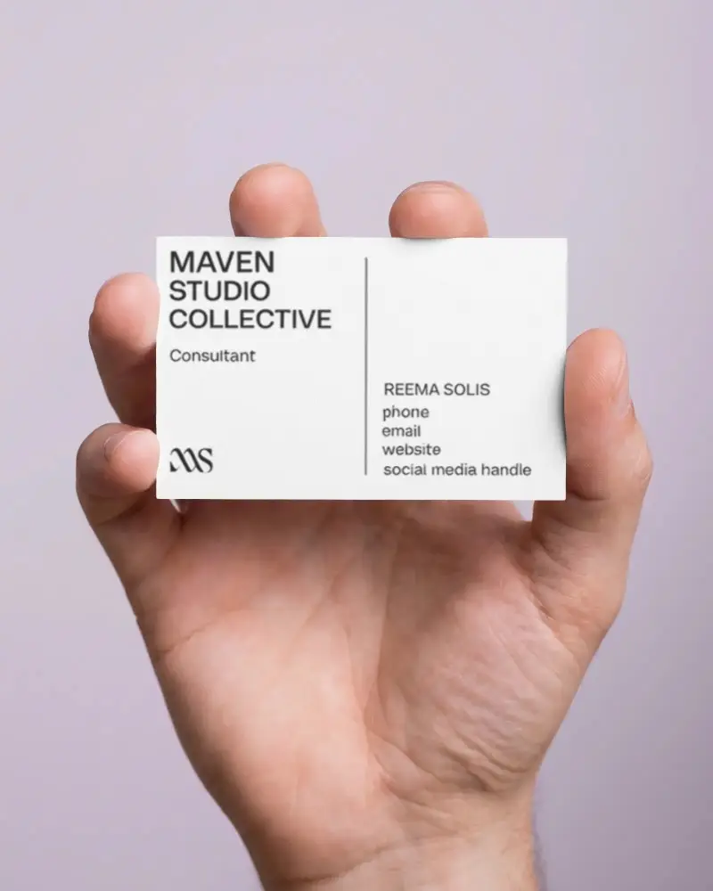 Closeup Human Hand Showing Blank Business Card Mockup For Personal Or Corporate Use