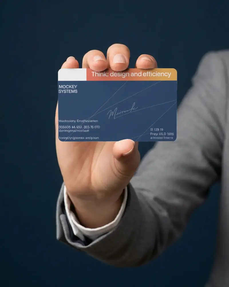 Hand Holding Blank Business Card Mockup For Professional Marketing Presentations