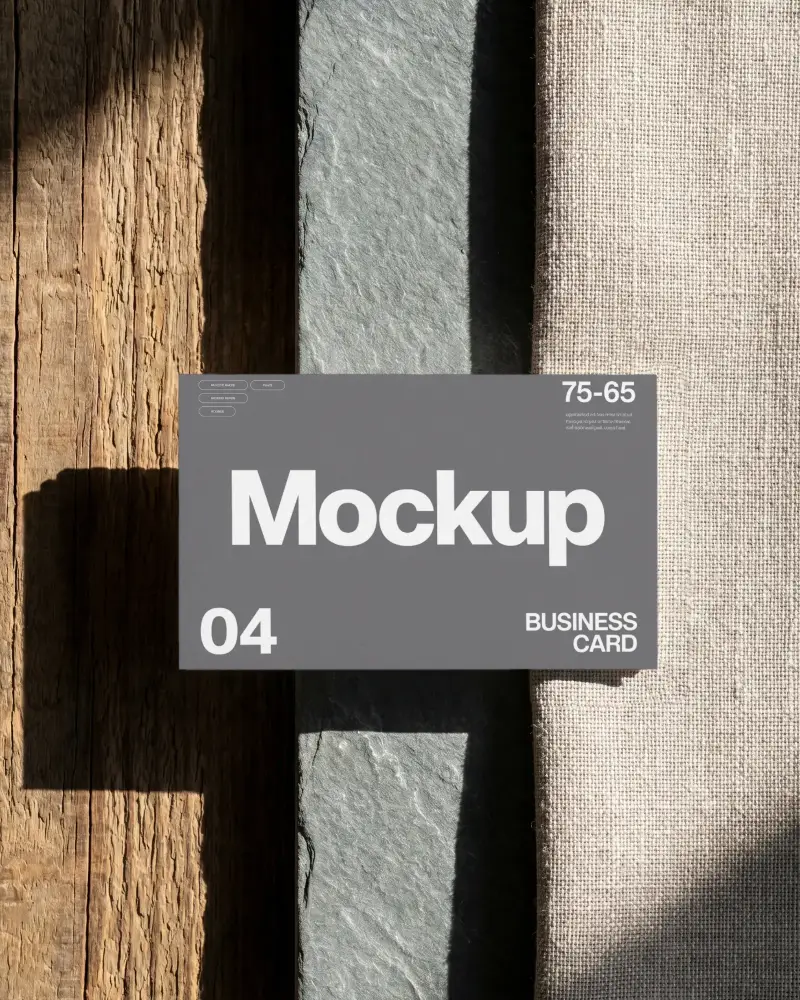 Minimalistic Business Card Mockup With Texture Background For Professional Branding