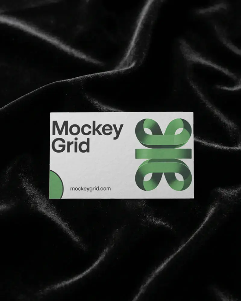 Premium Blank Business Card Mockup On Soft Fabric Background For Design Presentation
