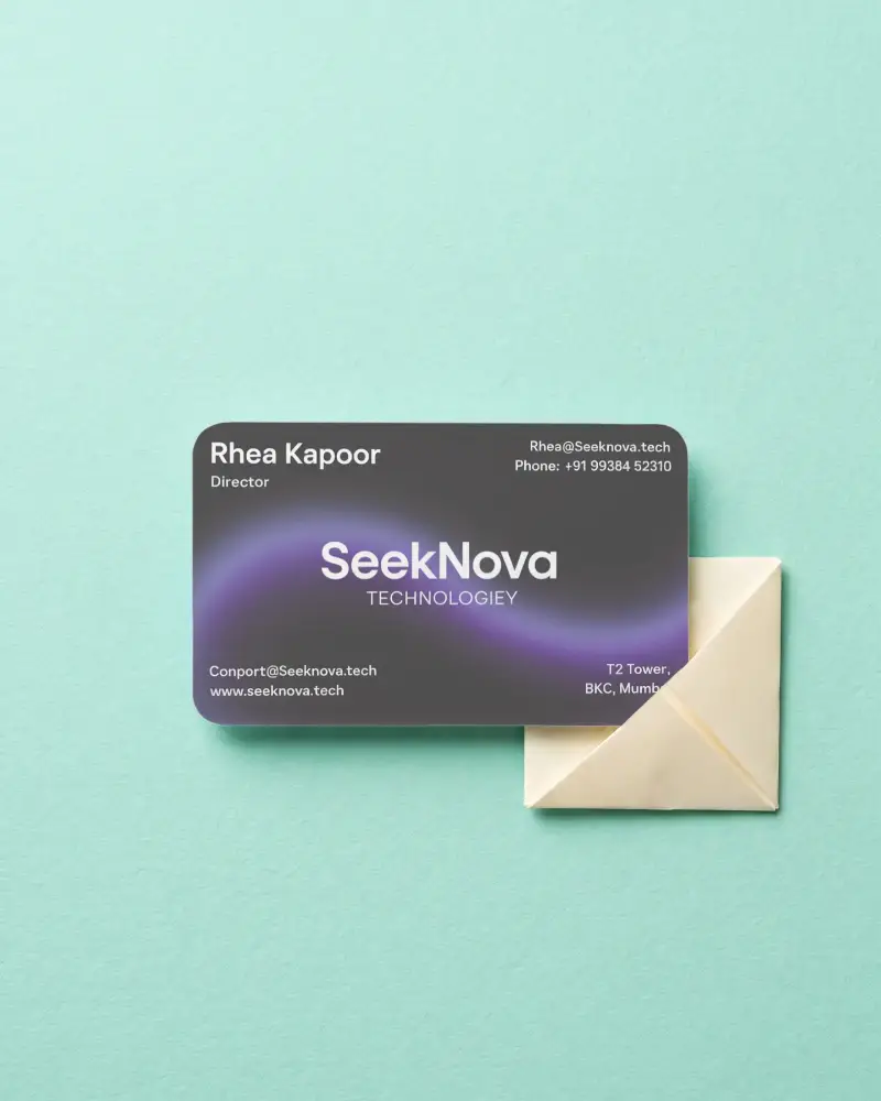 Blank Horizontal Business Card Mockup With Envelope On Textured Surface For Branding