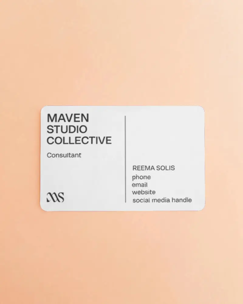 Realistic Horizontal Business Card Mockup Showcasing Clean Blank Design Space