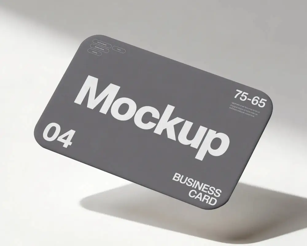 Premium Textured Floating Business Card Mockup For Professional Branding And Creative Presentation