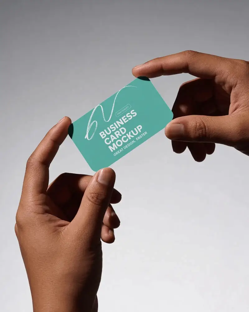 Minimalistic Transparent Business Card Mockup With Clear Cut Corners For Professional Branding