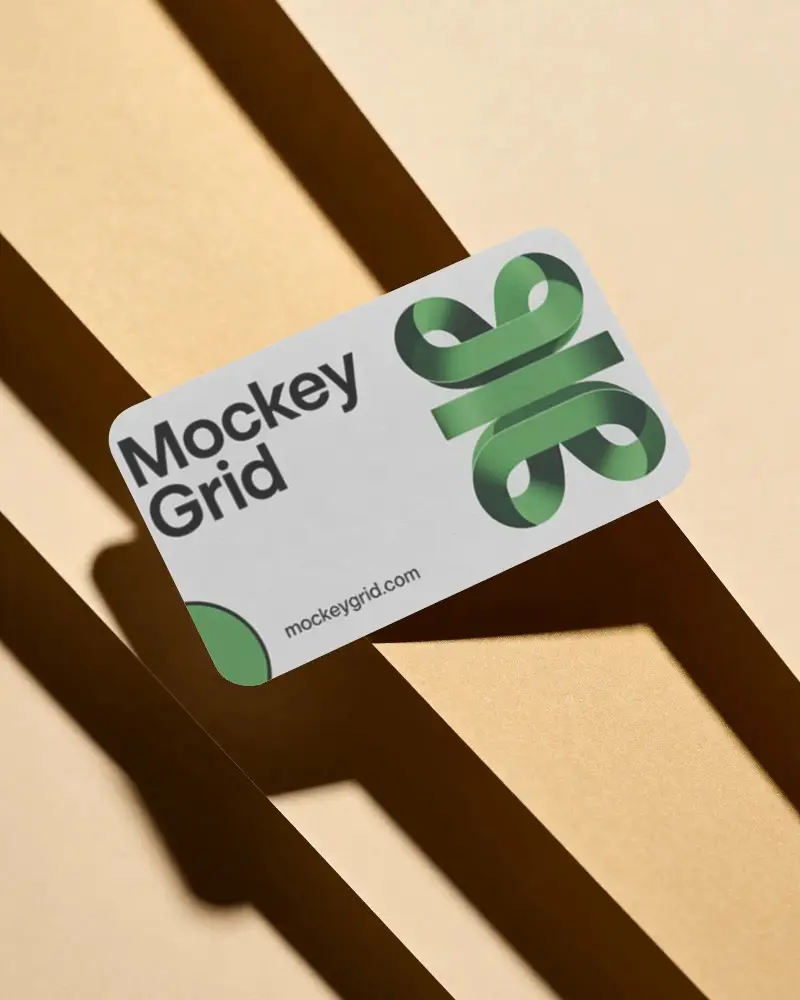 Modern Simple Blank Business Card Template With Geometric Shadow Background