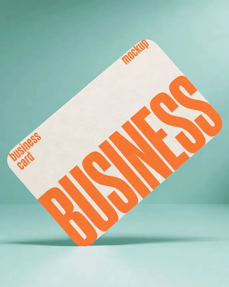 Minimalist Rounded Corner Business Card Mockup With Clean Texture For Brand Presentation