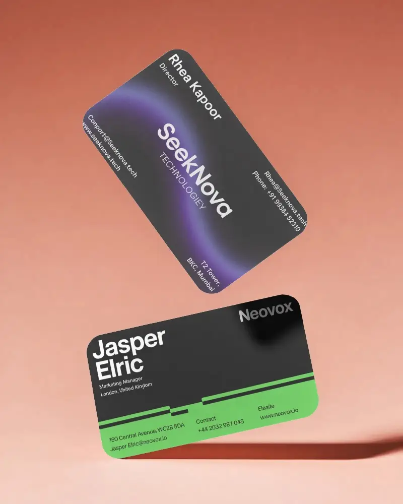 Modern Floating Business Card Mockup With Rounded Corners On Minimalist Background