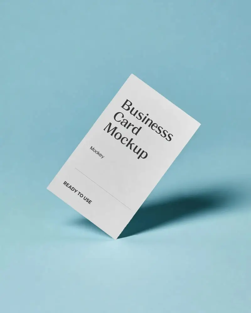 Clean Minimalist Floating Business Card Mockup For Professional Branding Presence And Marketing