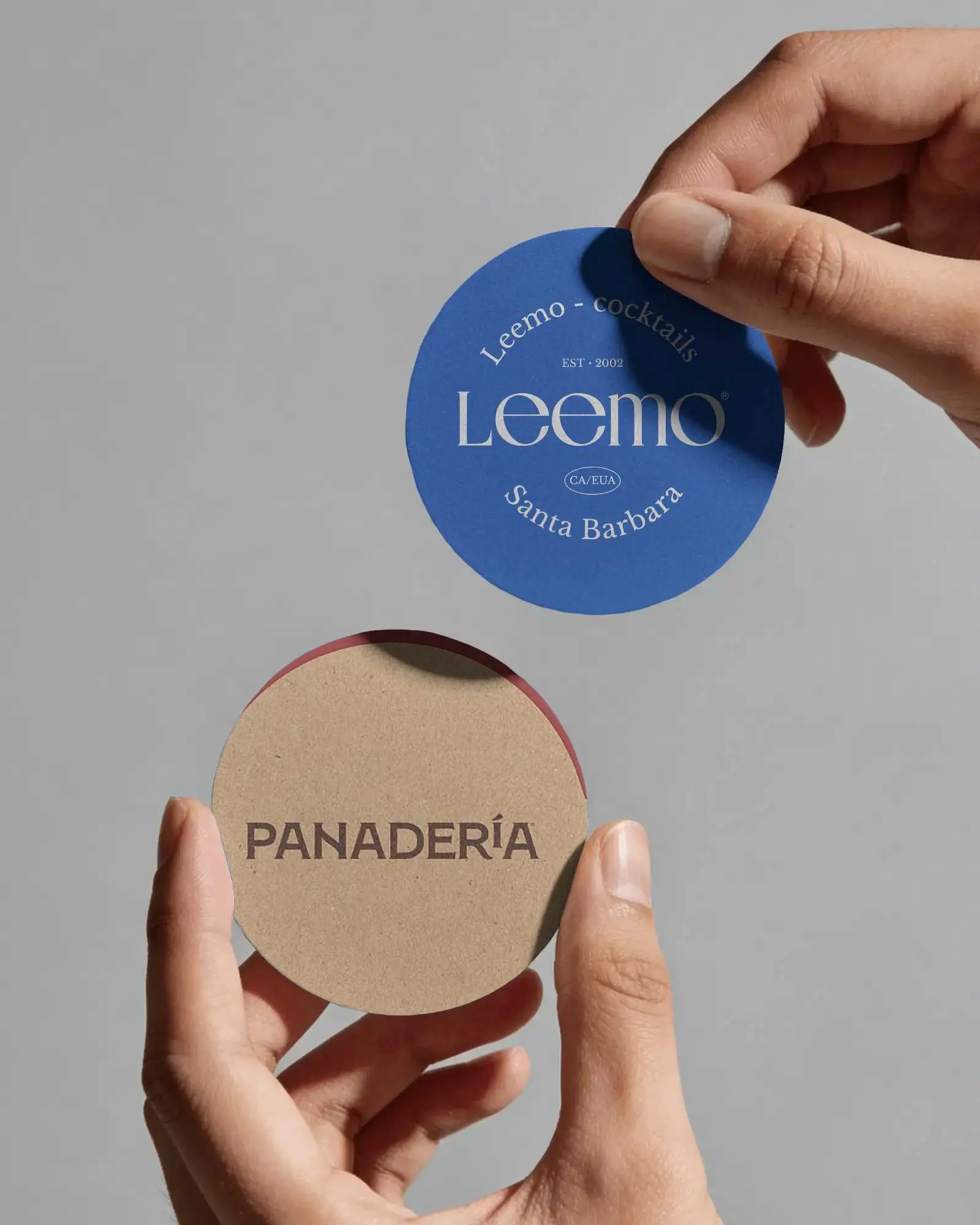 Modern Minimalist Round Business Card Mockup Blank Circular Card Held In Hand