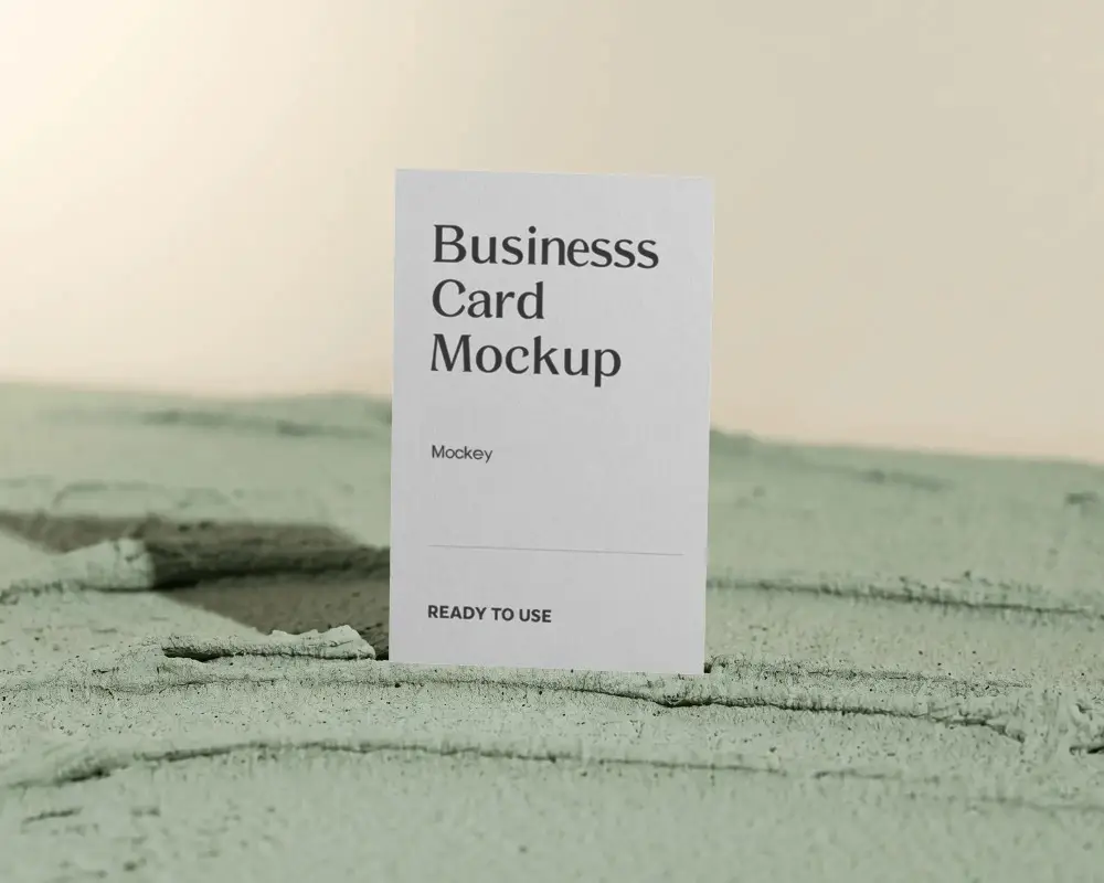 Minimalistic Elegant Business Card Mockup On Textured Surface For Creative Branding Design
