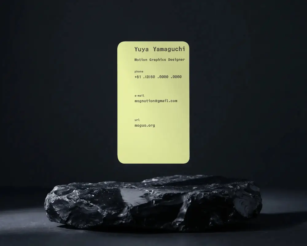 Blank Edge Rounded Business Card Floating Showcasing Elegant And Simple Design Mockup