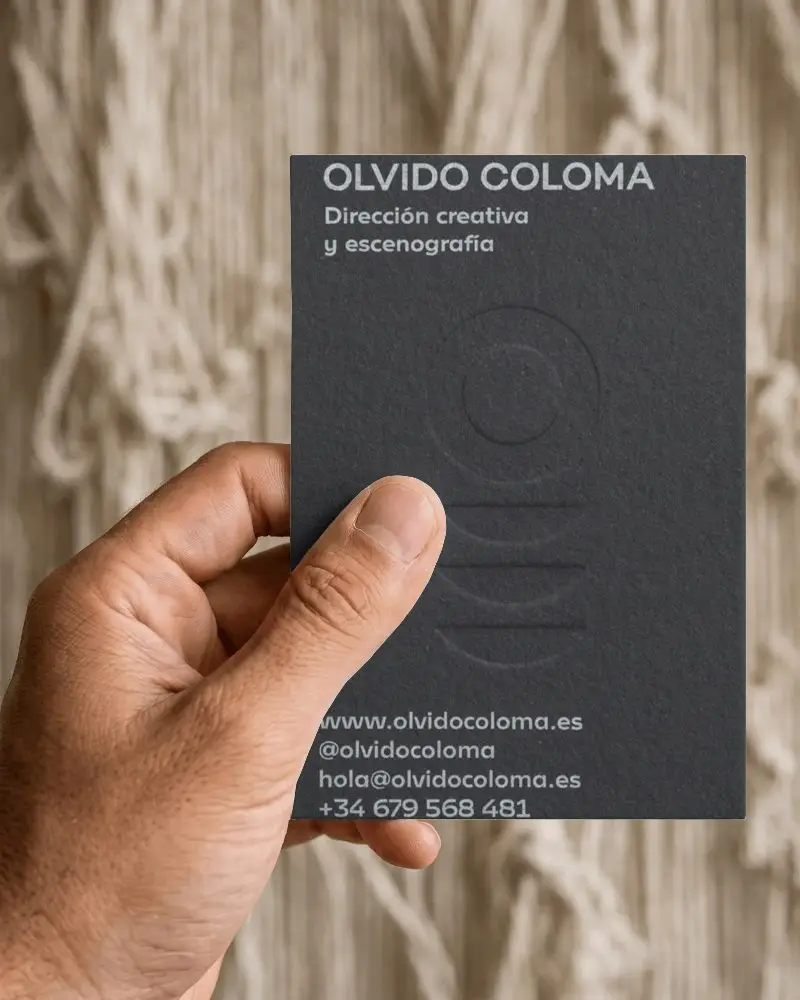 Hand Holding Textured Eco Friendly Premium Business Card Blank Mockup Vertical View