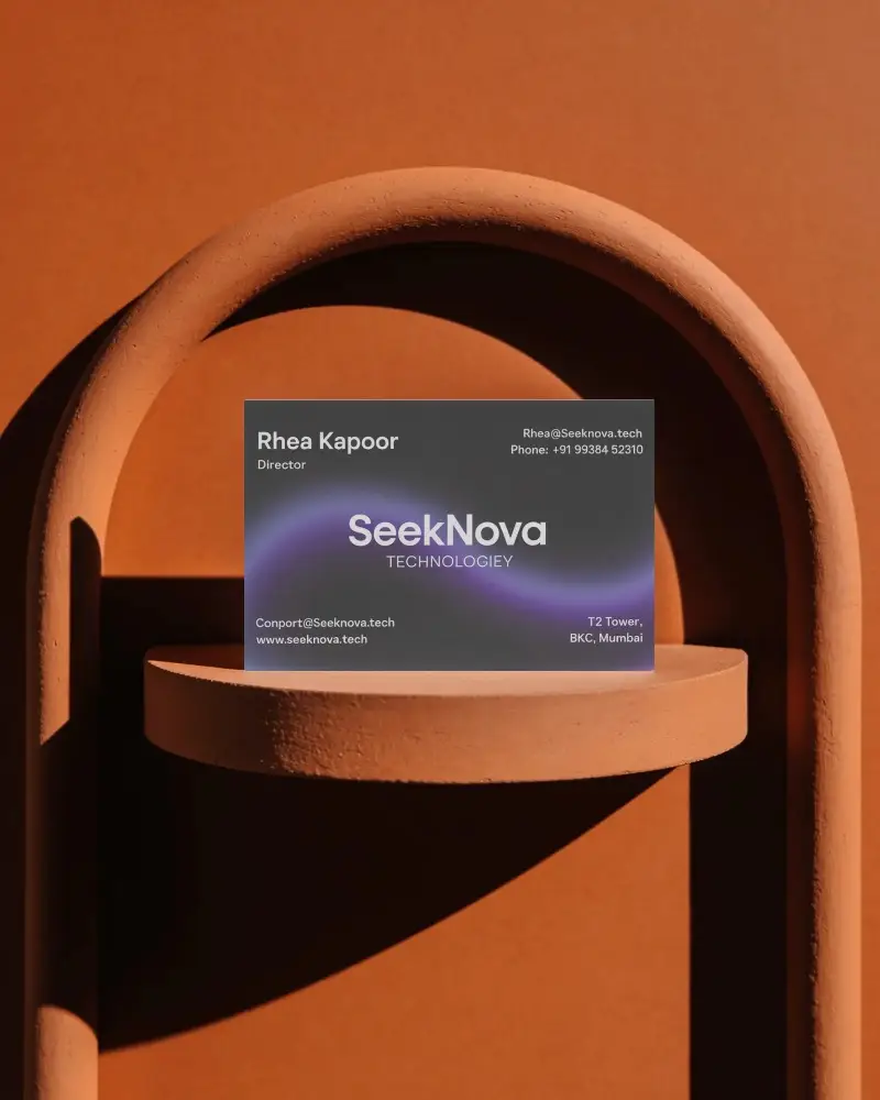 Minimalist Business Card Mockup On Arch Shaped Stand With Textured Surface And Shadow Effects
