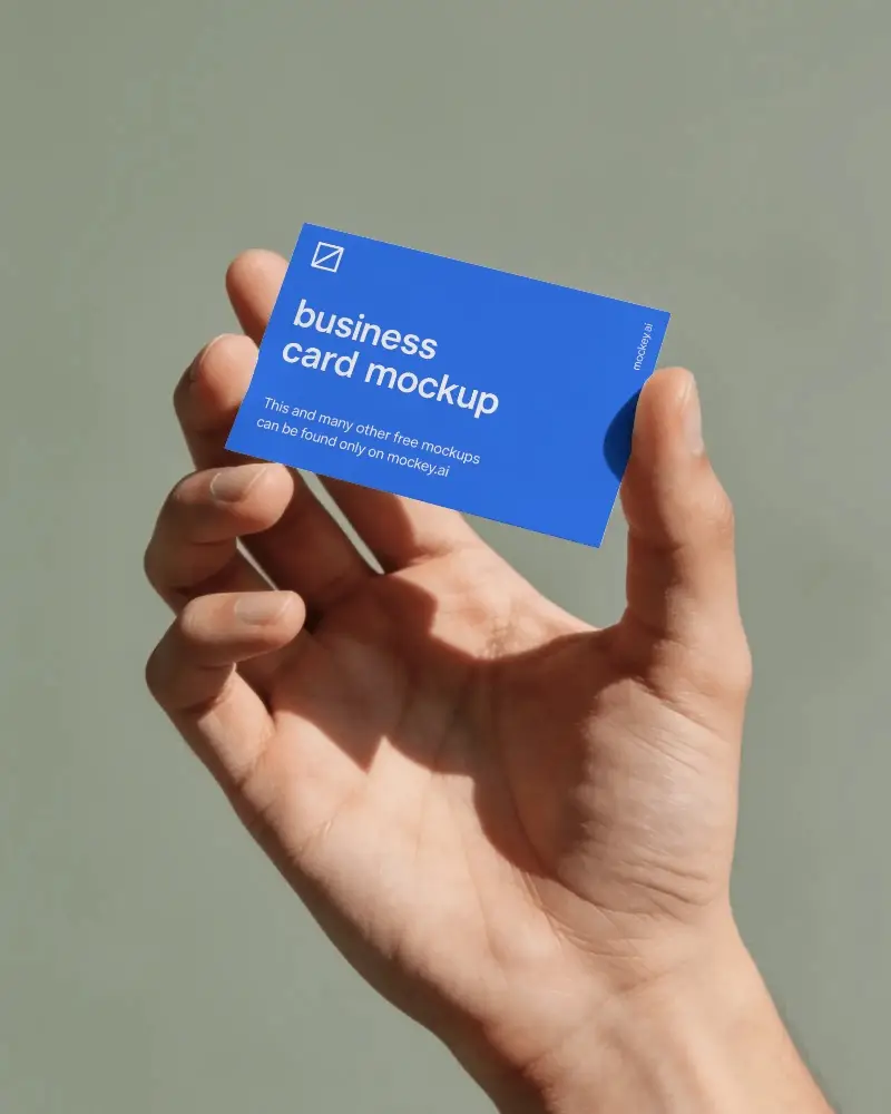 Professional Hand With Plain Business Card Mockup For Corporate Identity Use
