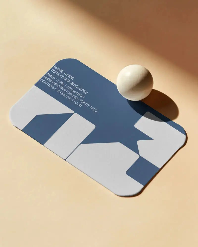 Simple Clean Business Card Mockup Design With Soft Rounded Edges And Sphere Shadow