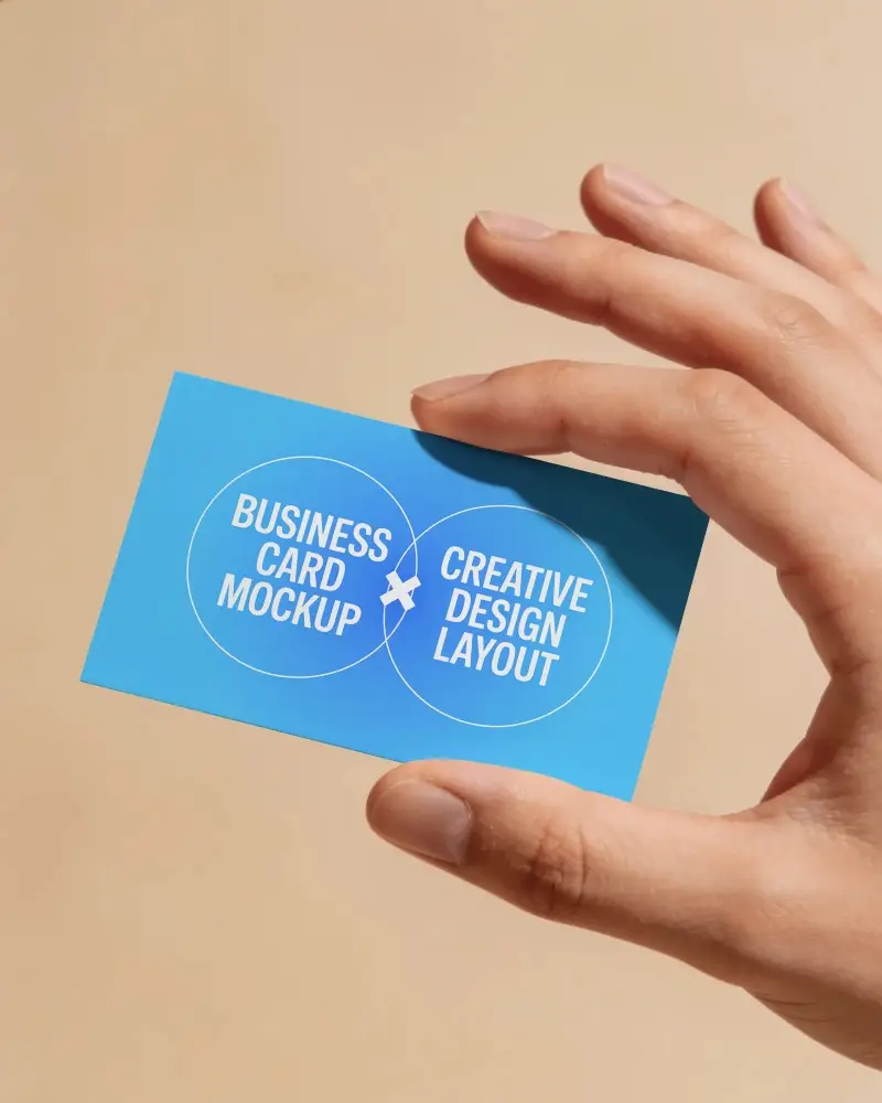 Hand Holding Minimalist Business Card Mockup For Brand Presentation And Marketing