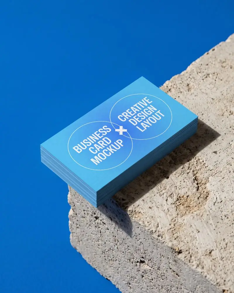 Modern Minimalist Business Card Mockup With Clean Texture And Sharp Edges For Brand Showcase