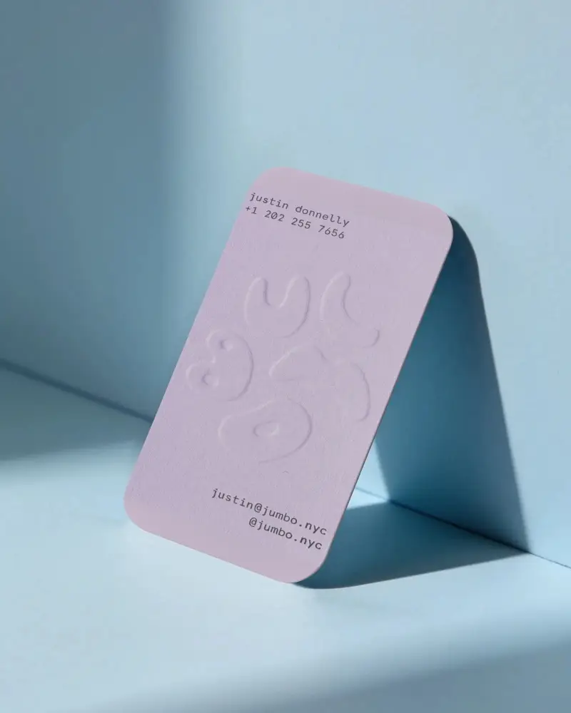 Sleek Vertical Business Card Mockup On Simple Background With Subtle Shadow Effect