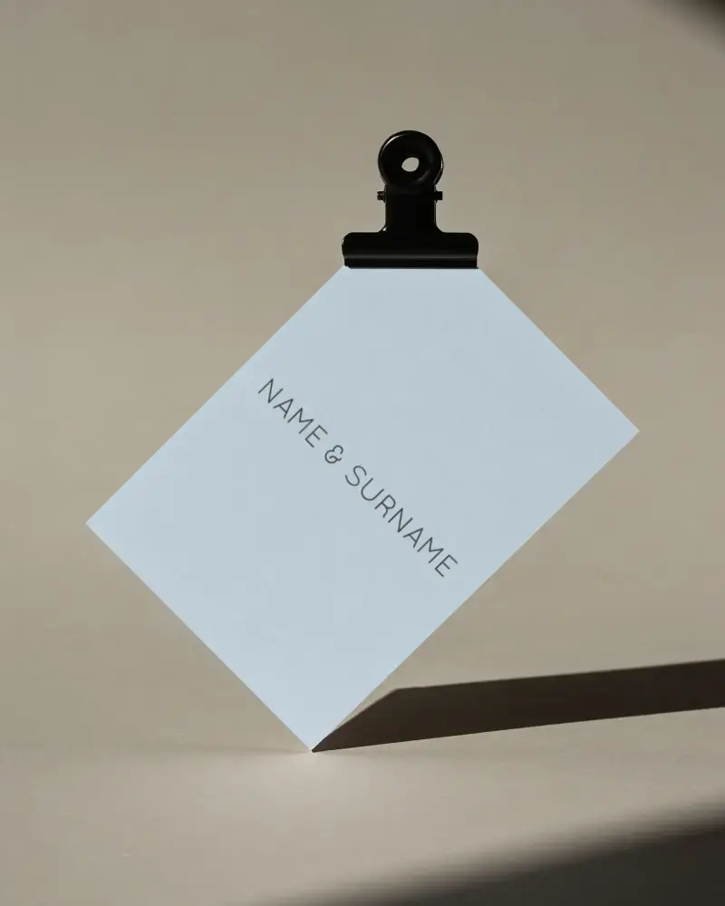 Minimalistic Business Card Mockup With Clip For Modern Professional Networking Showcase