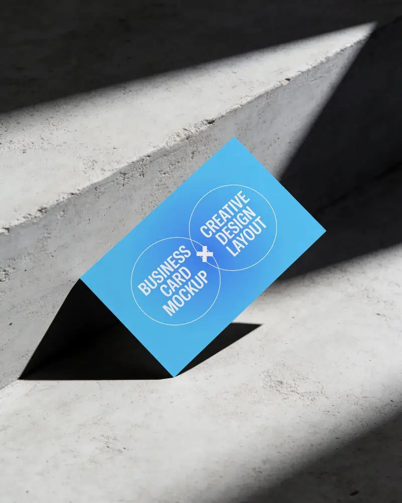 Modern Minimalist Business Card Mockup With Angled Shadow Effect For Branding Presentation