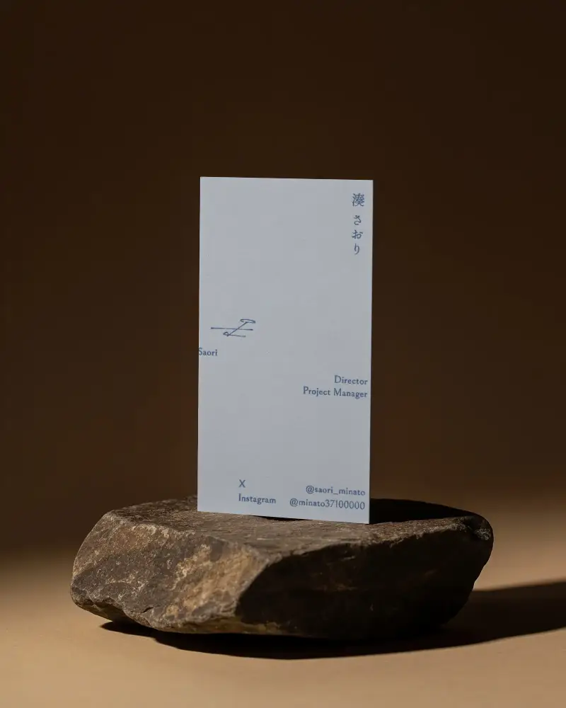Minimalist Business Card Mockup On Natural Stone Background For Creative Branding Design
