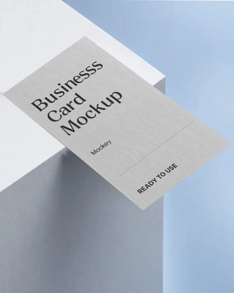Business Card Mockup With Realistic Rough Paper Texture And Soft Natural Light
