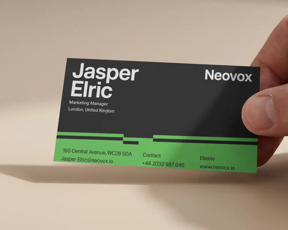 Modern Minimalist Business Card Mockup Tight Crop Hand Holding Blank Stationery Identity Branding