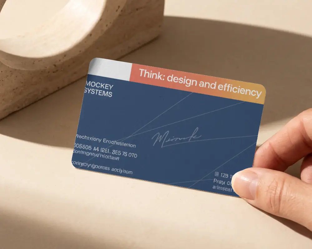 Blank Texture Grainy Paper Business Card Mockup Isolated On Soft Shadow Background