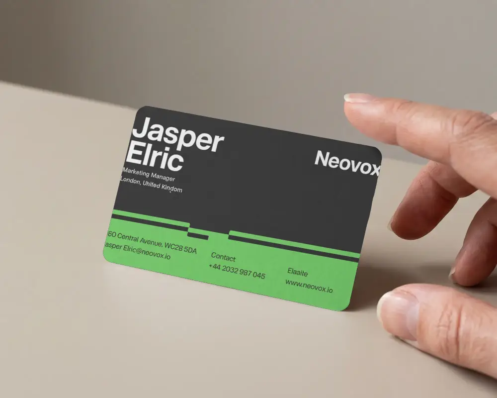 Textured Rounded Corner Business Card Mockup Held In Hand Minimalist Corporate Branding Display