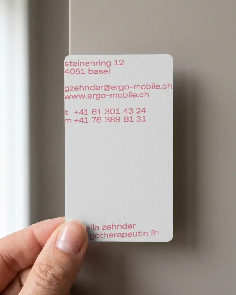 Hand Holding Minimalist Texture Blank Business Card Mockup Simple Clean Style