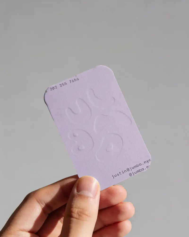 Hand Held Rounded Corners Blank Business Card Mockup For Brand Showcase