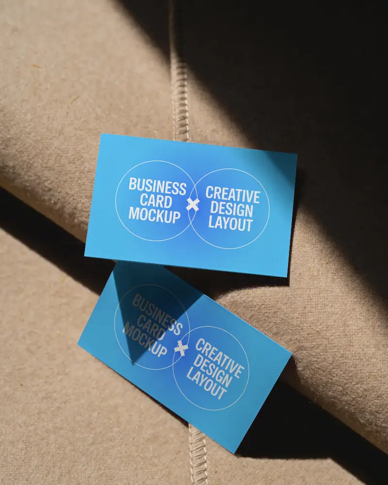 Minimalist Blank Business Card Mockup Flat Lay For Branding And Identity Mockup