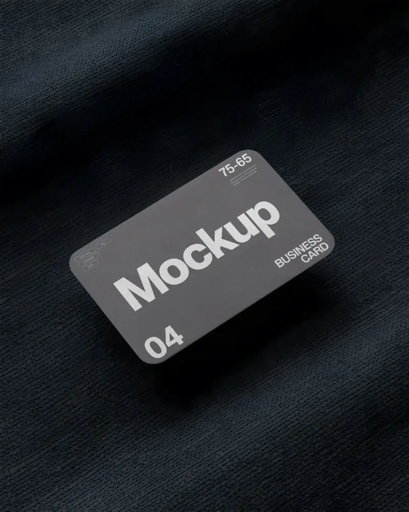 luxury-business-card-mockup-with-rounded-corners-on-textured-fabric-background-for-branding
