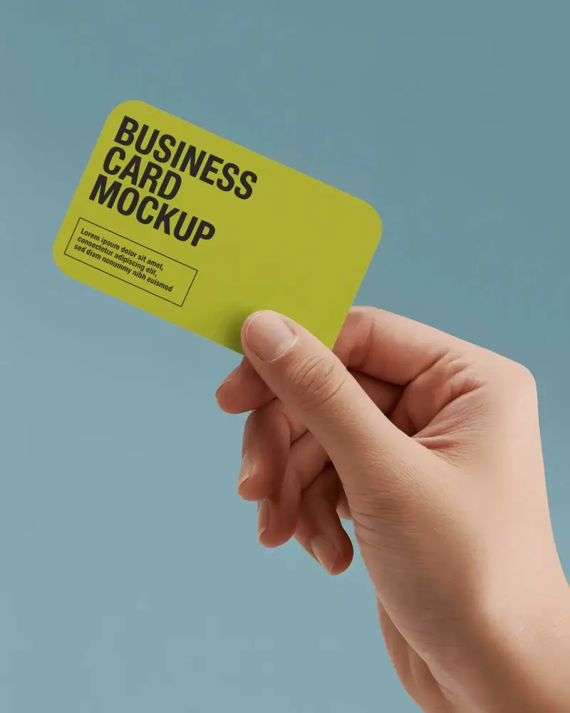 realistic-human-hand-holding-rounded-business-card-flat-design-template
