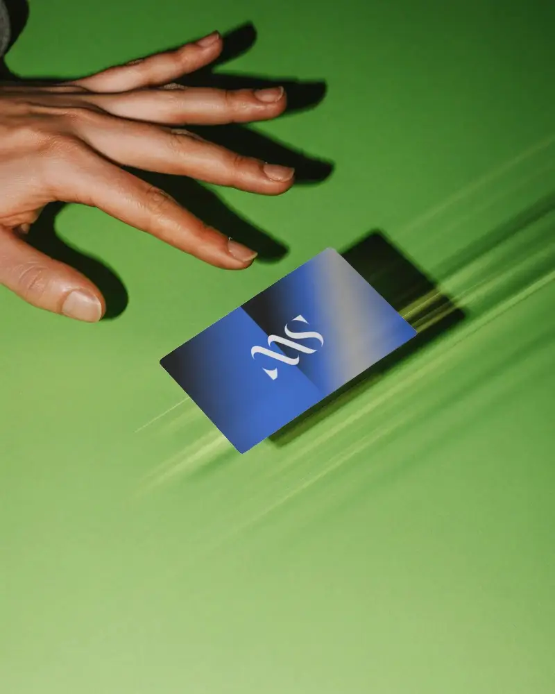 Creative Abstract Business Card Mockup Display With Moving Shadow Effects And Hand Element