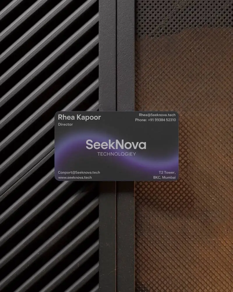 Premium Industrial Themed Business Card Mockup With Angled Striped And Perforated Metal Panels