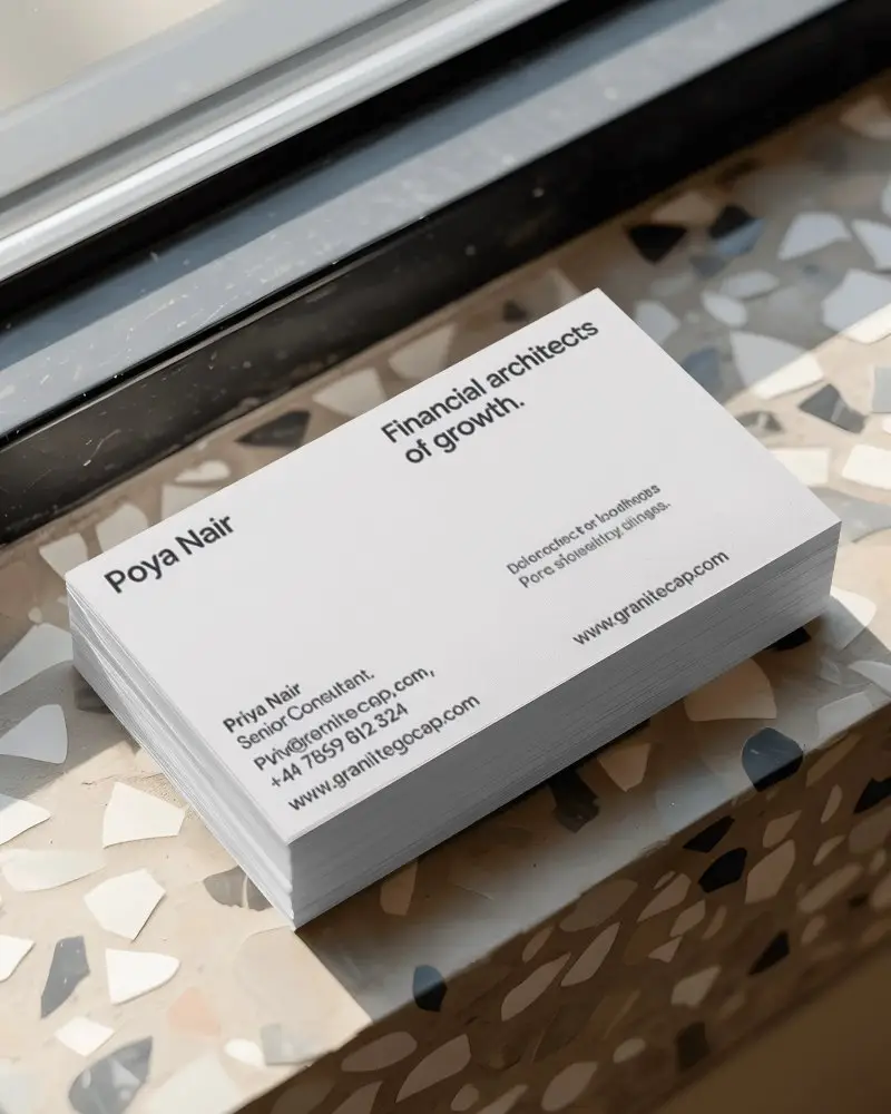 Premium Quality Thick Business Card Mockup On Textured Window Sill With Natural Light