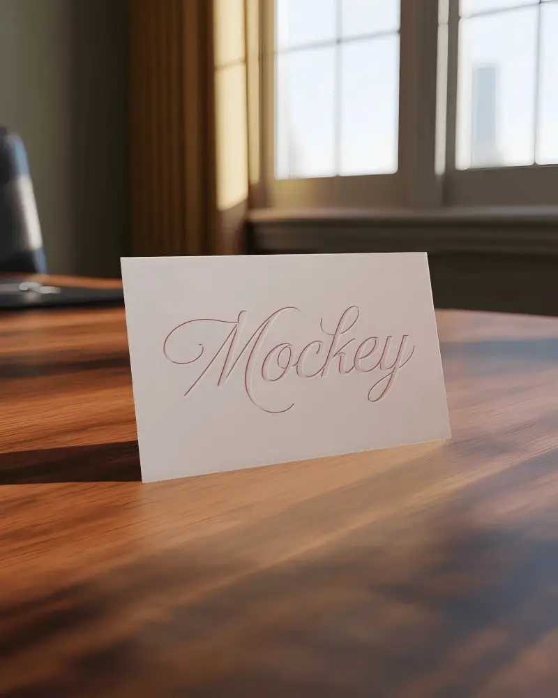 Premium Business Card Mockup With Natural Light For Professional Presentation