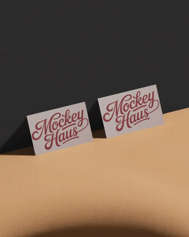 Modern Minimalist Business Card Mockup With Clean Horizontal Layout And Subtle Shadows